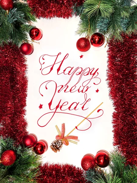 new year card, postcard, internet banner with the inscription - happy new year
