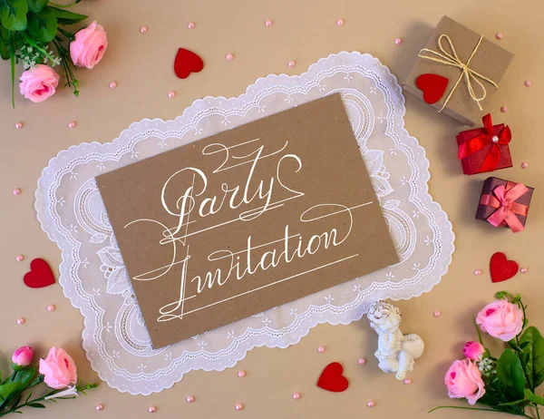 Pohlednice Nebo Internetový Banner Pozvánkou Party — Stock fotografie