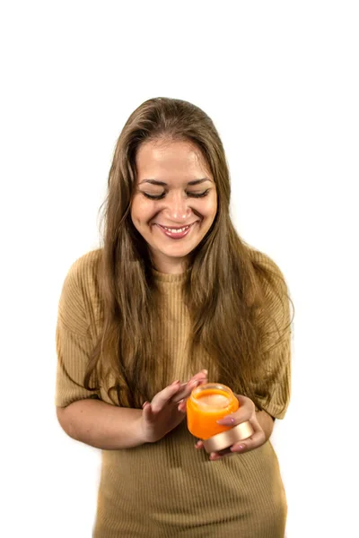 Young Beautiful Woman Uses Cosmetics Make Mejk — Stock Photo, Image