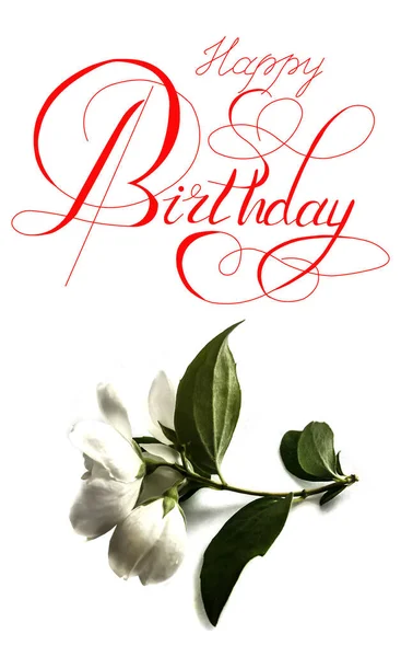 Postcard Internet Banner Birthday Greeting Inscription Happy Birthda — Stock Photo, Image