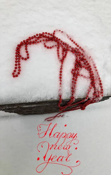 Tarjeta Año Nuevo Postal Banner Internet Con Inscripción Feliz Año — Foto de Stock