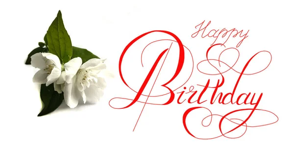 Levelezőlap Vagy Internetes Banner Születésnapi Üdvözléssel Felirattal Boldog Születésnapot — Stock Fotó