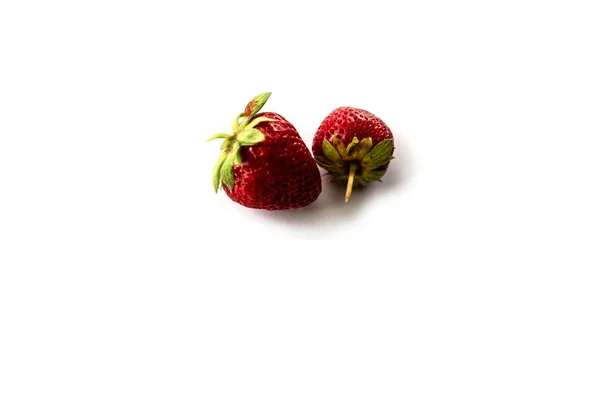 Isoliert Auf Weißem Hintergrund Erdbeere Nahaufnahme Foto — Stockfoto