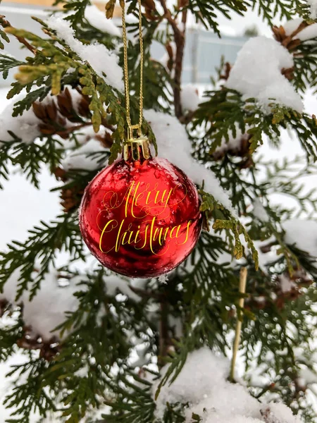 Vrolijk Kerstfeest Met Gelukkig Nieuwjaar Kerstbanner Poster Ansichtkaart Titel Website — Stockfoto