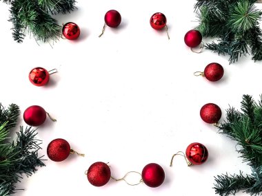 Yılbaşı ve Yeni Yıl teması üzerine düz uzanış metinler için boşluk