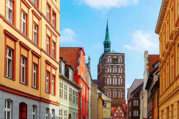 Stadsgezicht Van Oude Binnenstad Van Hanzestad Stralsund Duitsland — Stockfoto