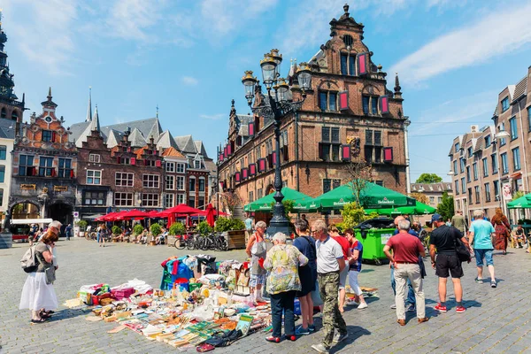 Nijmegen Netherlands May 2018 Historical Buildings Great Market Unidentified People — Stock Photo, Image