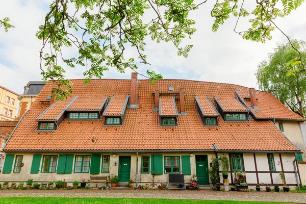 Maison Colombages Johanniskloster Dans Vieille Ville Protégée Par Unesco Stralsund — Photo