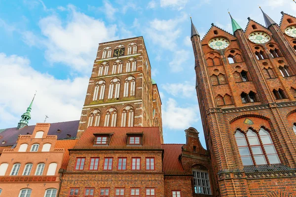 Nicolas Church Historické Radnice Unesco Chráněné Staré Město Stralsund Německo — Stock fotografie