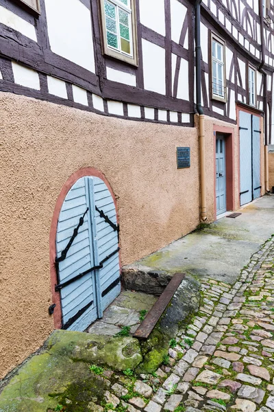 picture of an antique coal cellar door at an old half timbered house in Ruedesheim am Rhein, Germany