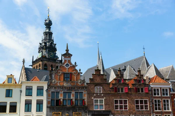 Gevels Van Historische Gebouwen Grote Markt Nijmegen Nederland — Stockfoto