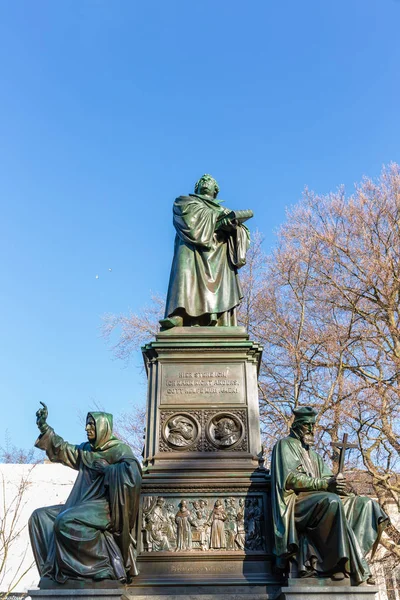 Worms Alemania Abril 2018 Escultura Bronce Del Monumento Lutero Martin — Foto de Stock