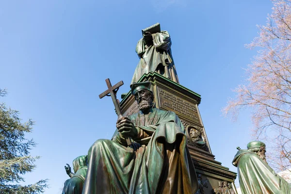 Worms Duitsland April 2018 Bronzen Beeld Van Het Monument Van — Stockfoto