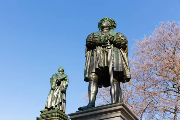 Worms Germany April 2018 Bronze Sculpture Luther Monument Martin Luther — Stock Photo, Image