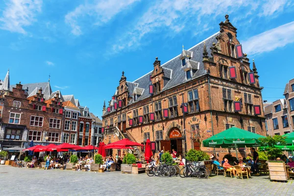 Nijmegen Netherlands May 2018 Historical Buildings Great Market Unidentified People — Stock Photo, Image