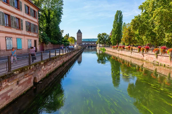 Strasbourg Frankrike September 2018 Canal Floden Ill Petite France Med — Stockfoto