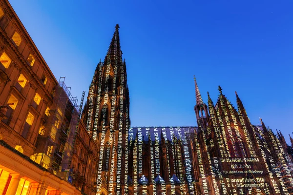 Cologne Allemagne Septembre 2018 Cathédrale Cologne Avec Éclairage Unique Été — Photo