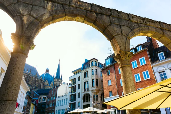 Bir Görünümü Ile Roma Portikus Aachen Almanya Nın Eski Şehir — Stok fotoğraf