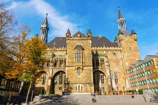 Aachen Alemanha Outubro 2018 Prefeitura Aachen Com Pessoas Não Identificadas — Fotografia de Stock