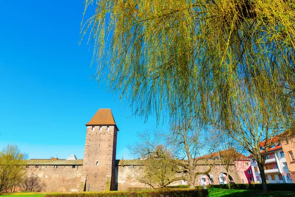 Foto Muralha Medieval Cidade Romana Com Torres Worms Alemanha — Fotografia de Stock