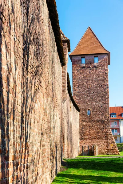 Foto Van Middeleeuwse Romeinse Stadsmuur Met Torens Worms Duitsland — Stockfoto