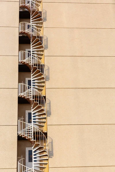 Circular Stairs Exterior Wall Housing Complex — Stock Photo, Image