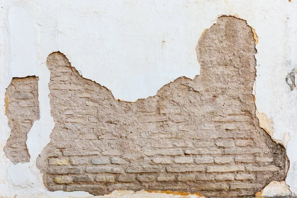 Textura Decorativa Fondo Una Vieja Pared Ladrillo Roto — Foto de Stock