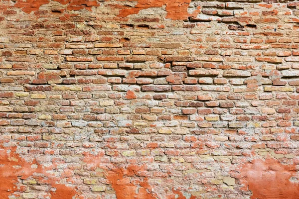 Textura Fundo Decorativo Uma Parede Tijolo Quebrado Velho — Fotografia de Stock