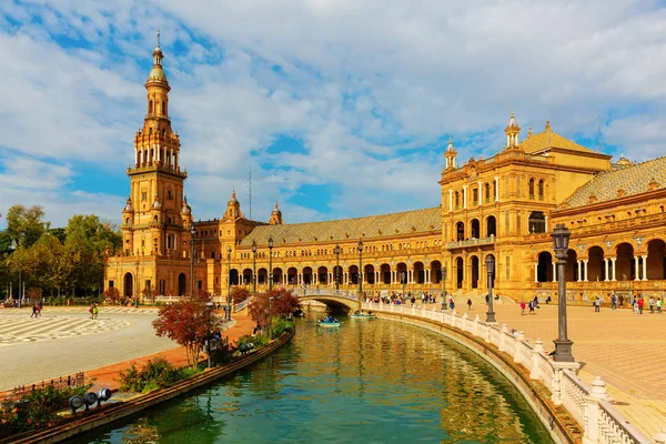 Seville Spain November 2018 Plaza Espana Unidentified People Plaza Parque — Stock Photo, Image