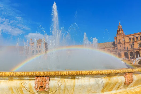 Sevilla España Noviembre 2018 Fuente Plaza España Con Personas Identificadas —  Fotos de Stock