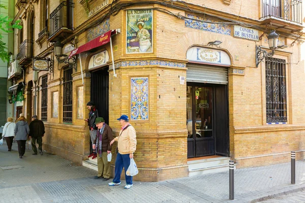 Sevilla España Noviembre 2018 Antiguo Bar Casco Antiguo Sevilla Con — Foto de Stock