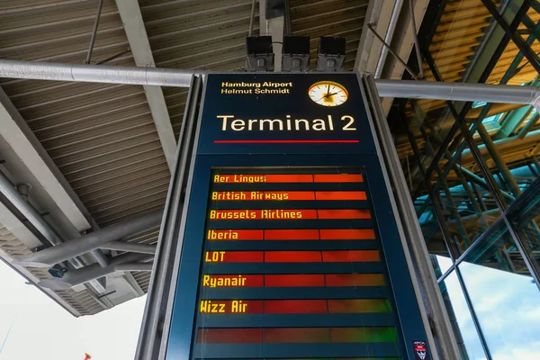 Hamburg Deutschland November 2018 Anzeigetafel Hamburger Flughafen Der Flughafen Hamburg — Stockfoto