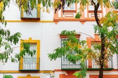 Sevilla, İspanya eski şehirde eski bir binanın cephe