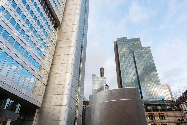 Frankfurt Main Germany January 2019 Skyscrapers Financial District Frankfurt Sunset — Stock Photo, Image