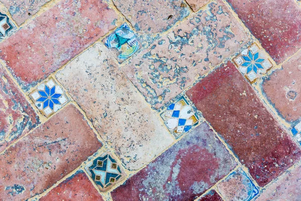 Sfondo Texture Antiche Piastrelle Del Pavimento Siviglia Spagna — Foto Stock
