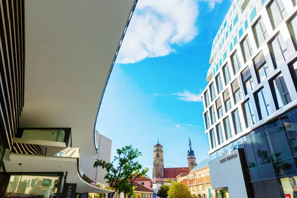 Stuttgart Alemania Septiembre 2018 Calle Comercial Stuttgart Con Personas Identificadas — Foto de Stock