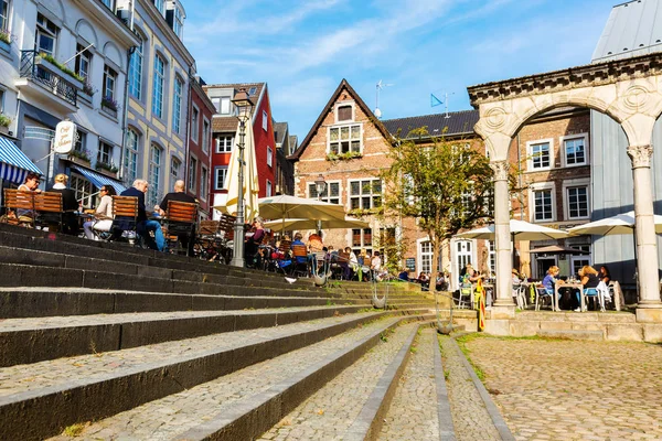 Aachen Alemanha Outubro 2018 Praça Cidade Velha Aachen Com Pessoas — Fotografia de Stock