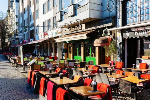 Cologne Allemagne Février 2019 Rue Avec Restaurants Dans Vieille Ville — Photo