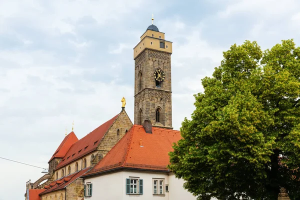 Kyrkan kallas Obere Pfarre i Bamberg, Tyskland — Stockfoto