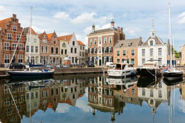 Goes şehrindeki liman, Zeeland, Hollanda