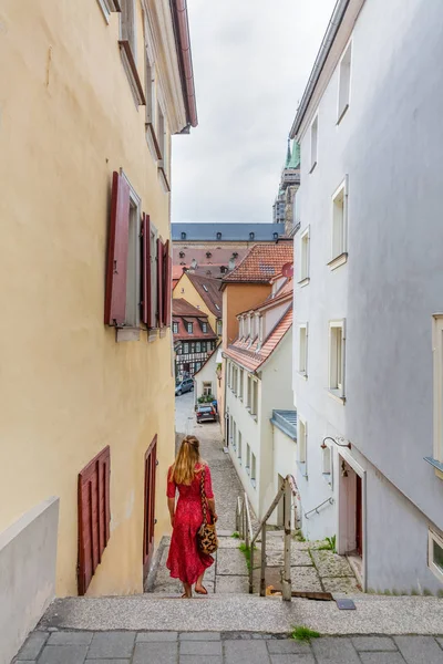 Vicolo nel centro storico di Bamberga, Germania — Foto Stock