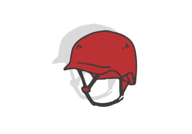 Miğfer. Ekstrem sporlar ve güvenli iş için beyaz arka planda izole edilmiş.