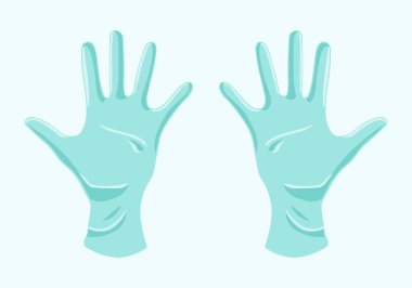 Tıbbi eldivenler. Düz zeminde izole edilmiş. Koruma, önleme ve güvenlik için tıbbi gereçler.