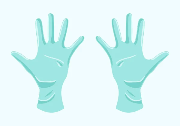 Des Gants Médicaux Isolé Sur Fond Plat Ustensiles Médicaux Pour — Image vectorielle