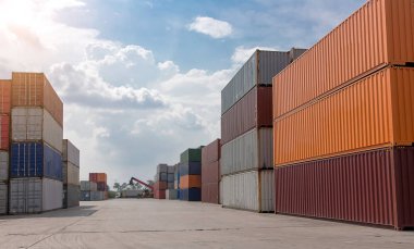 arka plan için lojistik ticari taşıma sektöründe pek çok containner