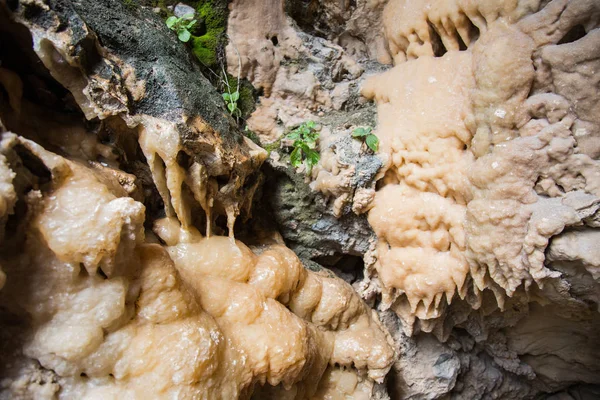 Estalactites Estalagmites Pedra Caverna Undergroound Montanha Tailândia Beleza Conceito Natureza — Fotografia de Stock
