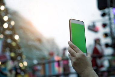 muhabir mobil samimi kayıt boş yeşil ekran 