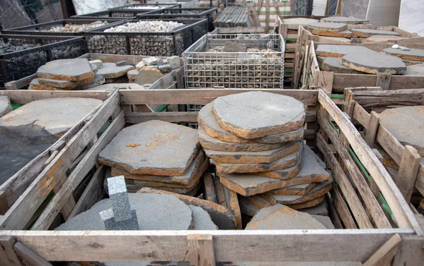 Piedra con placa de piedra arenisca para la construcción —  Fotos de Stock