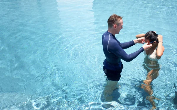 Entrenamiento Natación Piscina Natación Capacidad Básica Del Ser Humano Necesidad — Foto de Stock