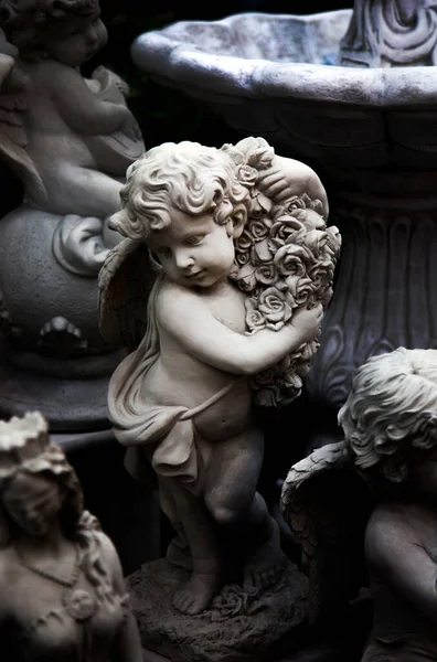 Figura Cemento Del Ángulo Cupido Del Bebé Estilo Romano Fábrica —  Fotos de Stock